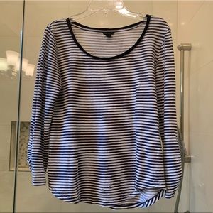 Ann Taylor Black and white striped long sleeve (s)